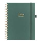 And Per Se 2026 Planner, A4 Size-Daily, Weekly & 18-Monthly Planner, Daily Schedule, Monthly Tabs, 100 GSM Thick Paper(Forest Green)