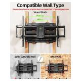 USX Mount Full Motion TV Wall Mount for 42-86 inch, TV Mount Swivel and Tilt,Wall Mount Bracket with Dual Articulating Arms Up to 132lbs, VESA 600x400mm, Max 16\" Wood Studs, UL Listed XML019