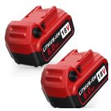 Vpment 6.0Ah 18V Lithium-ion Replacement for Milwaukee M-18 Battery for M18 Battery 6.0Ah 48-11-1862 Compaitble with Milwaukee 18V Chargers and 18 Volt Cordless Power Tools(2-Pack) Red