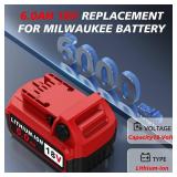 Vpment 6.0Ah 18V Lithium-ion Replacement for Milwaukee M-18 Battery for M18 Battery 6.0Ah 48-11-1862 Compaitble with Milwaukee 18V Chargers and 18 Volt Cordless Power Tools(2-Pack) Red