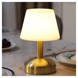 KDG Modern Cordless Small Table Lamps, Portable LED Dimmable Desk Lamp, 4000mAh Rechargeable Battery Operated Lighting for Restaurant, Bedroom, Bedside, Bar, Outdoor, Camping, Night Light(Gold)
