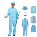 Harry and Lloyd Costume Adults Dumb Blue Dumber Orange Tuxedo Top Hat with Bow Tie 90s Halloween Costumes for Men 3XL