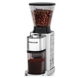 Aromaster Burr Coffee Grinder with 48 Gind Settings, Conical Coffee Bean Grinder for Home Use,Stainless Steel,40 Seconds Adjustable Timer,Anti-static,Easy to Clean with Brush
