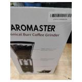 Aromaster Burr Coffee Grinder with 48 Gind Settings, Conical Coffee Bean Grinder for Home Use,Stainless Steel,40 Seconds Adjustable Timer,Anti-static,Easy to Clean with Brush