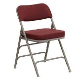 Flash Furniture HERCULES Series Premium Curved Triple Braced & Double Hinged Burgundy Fabric Metal Folding Chair