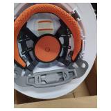 White adjustable hard hat with attachable flashlight