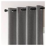 Amazon Basics Faux Linen Blackout Curtains for Bedroom and Living Room, 2-Piece Set with Grommets, 52\" W x 84\" L, Grey