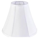 Bell Lamp Shades White Medium Lamp Shade 6\" Top x 13\" Bottom x 9.8\" High(Spider) Modern Lamp Shade for Table Lamp & Bedside Lamp - Side Ribbing Hand Crafted Lampshade Replacement by GO&SO