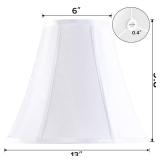 Bell Lamp Shades White Medium Lamp Shade 6\" Top x 13\" Bottom x 9.8\" High(Spider) Modern Lamp Shade for Table Lamp & Bedside Lamp - Side Ribbing Hand Crafted Lampshade Replacement by GO&SO