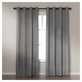 Amazon Basics Faux Linen Blackout Curtains for Bedroom and Living Room, 2-Piece Set with Grommets, 52\" W x 84\" L, Grey