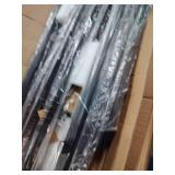 Zinus black metal bed frame with bars to hang curtains no size