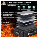 COLCASE Fireproof Document Box with Lock, Hard Fireproof Waterproof Box Creative Hard-Shell Design Fireproof Safe Box Document Organizer for Important Documents Certificates Laptop Passports Black