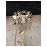 Gold plant pot stand with gold butterflies approximately 20 in tall by 9 in round