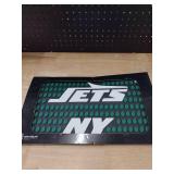 New York Jets team bar mat approximately 19 by 10.85 in