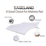 EASELAND Twin Size Mattress Pad Pillow Top Mattress Cover Quilted Fitted Cooling Protector Single Cotton Top 8-21\" Deep Pocket (39x75 Inches, White)
