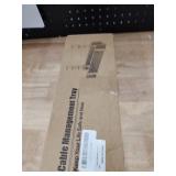 [Upgraded] 2 Pack Cable Management Under Desk Tray, Xpatee 27.6\" No Drill Open Slots Cable Management Tray, Cord Wire Organizer Box with Clamp for Table Thickness up to 3\" - No Desk Damage(Black)