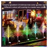 TopVelo 6 Packs Christmas Tree Solar Garden Light with Multi-Colored Change, Auto ON/Off Outdoor Yard Light, Solar Lighting for Garden, Porch, Christmas and Festival Decoration (L_Size)