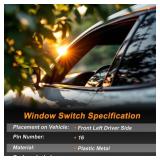 SWITCHRISE Power Window Switch No.935701R211 Window Control Switch for Hyundai Accent 2015-2017 Front Left Driver Side