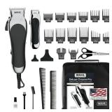 Wahl Clipper USA Deluxe Corded Chrome Pro, Complete Hair and Trimming Kit, Includes Corded Clipper, Cordless Battery Trimmer, and Styling Shears, for a Cut Every Time - Model 79524-5201M