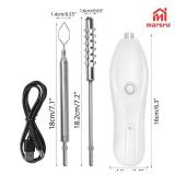 Zucchini Corer Electric Vegetable Core Remover with 2 Cutter Heads, Cordless Portable Machine Scraper, Stainless Steel Rechargeable Kitchen Drill for Jalapeno Veggie Fruit Digging Scraping Fish Scale