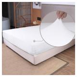 Soft Stretch Full Size Fitted Sheet Only - Jersey Knit, 4-Way Stretchy Snug Fit, Wrinkle Free & Stay in Place, No More Slipping Off for Mattress, Soft & Comfortable - White, Full