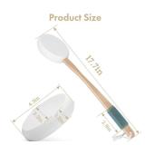 AmazerBath Lotion Applicator for Back, Feet, 4 Replacement Pads with 17\" Curved Handle, Back Sunscreen Applicator for Kids, Elderly, Women, Apply Skin Cream Medicine Moisturizer Tanner, White