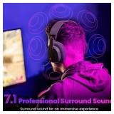 Redragon H888 Wireless Gaming Headset with 7.1 Surround Sound, Tri-Mode Gaming Headphones, 168G Lightweight Design - Detachable Mic - 40MM Driver Soft Memory Foam Padding Gamer Headset for PC, Black