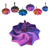 3D Printed Fidget Star Toy, Transformable Stress Relief Finger Toy with Knob Handle for Adults & Kids, 10.6cm Anti-Anxiety Sensory Play Middle Finger Handle (Red and Blue, 6.9in)