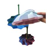 3D Printed Fidget Star Toy, Transformable Stress Relief Finger Toy with Knob Handle for Adults & Kids, 10.6cm Anti-Anxiety Sensory Play Middle Finger Handle (Red and Blue, 6.9in)