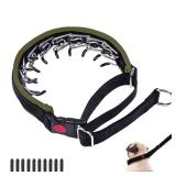 Martingale Collar for Dogs: Heavy Duty Nylon No Pull, Adjustable, Reflective, Slip Collar for Large, Medium or Small Dogs - Training, Walking - Army Green