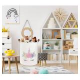 DDBASKET Unicorn Laundry Basket Kids Hamper for Boys and Girls - Unicorn Baby Nursery Room Decor Toy Storage Bin Organizer