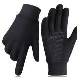 GXCROR Running Gloves Touchscreen Anti-Slip Gloves Lightweight Fleece Sports Gloves Warm Windproof Winter Glove Liner for Men and Women Outdoor