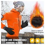 GXCROR Running Gloves Touchscreen Anti-Slip Gloves Lightweight Fleece Sports Gloves Warm Windproof Winter Glove Liner for Men and Women Outdoor