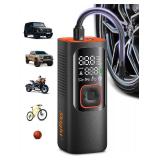 Skight Tire Inflator Portable Air Compressor - Powerful 160PSI & 2X Faster, Accurate Pressure LCD Display, Cordless Easy Operation - Portable Air Pump for Car, Motorcycle, E-Bike, Ball