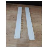 YYILIS Necklace Holder, Upgraded Extra Large Wall Necklace Organizer with 30 Hooks Wall Mounted Necklace Hanger with Jewelry Tray/Cosmetics Shelf Rustic Pine Wood Holder (White)