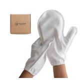 Manu&Pod Small 3 Pairs Overnight Cotton Mitten Gloves for Dry Hands, Eczema & Psoriasis l Moisturizing Gloves for Women l Wristband, White