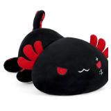 Onsoyours Cute Axolotl Plush, Soft Stuffed Animal Salamander Plush Pillow, Kawaii Plushie Toy for Kids (Black Axolotl A, 13\")