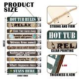 Tatuo Hot Tub Pool Patio Rules Signs Gifts Wood Funny Rules Signs Decorative Outdoor Regulations Plaque Wall Bath for Bathroom Pool Backyard Outdoor Wall Art Accessories(Modern)
