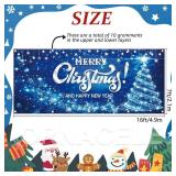 Christmas Garage Door Banner, 16 x 7ft Merry Christmas Garage Cover Large Xmas Party Background Decoration for Photography, Holiday Photo Booth Props Outdoor Hanging Decor for Winter Supplies