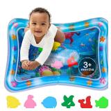 Tummy Time Water Mat â Inflatable Water Play Pad for Babies - Sensory Tummy Time Mat for Floor Play - 100% BPA-Free & Leakproof - Baby, Infants 3-12 Months â PAC2 - Blue - Avec Maman