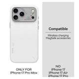 Aulumu A17 Vegan Leather CoolHyper iPhone 17 Pro Max Case | Camera Control | with Cooling Fins | Luxury Comfort | Compatible with MagSafe | Complete Wrap-Around - White