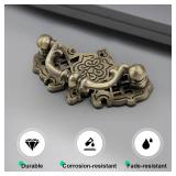 EZRENOVA 10 Pack Vintage Bronze Cabinet Pulls - Zinc Alloy Ornamental Handles with Floral Cutout Design, 52mm (2.05\") Hole Center for Wood Cabinets/Wardrobes/Drawers (Includes Mounting Screws)â