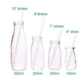 Dakoufish 7 Inch Clear Reusable Plastic Drinking Straws for 10 oz & 12 oz Short Mini Jar/Tumbler,Set of 12 Straws with Cleaning Brush (7inch, Clear)