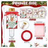 Duraaamo 72 Pcs Christmas Magic Reindeer Food Set with Paper Card Red Ribbon Attached Christmas Eve Present Magical Reindeer Food Bags Bulk for Gift Giving Candy Cookie Xmas Party Favor Gift Wrapping