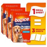 Bounce Pet Hair and Lint Guard Mega Dryer Sheets with 3X Pet Hair Fighters  Fresh Scent  180 Count