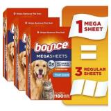 Bounce Pet Hair and Lint Guard Mega Dryer Sheets with 3X Pet Hair Fighters  Fresh Scent  180 Count