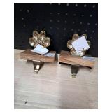 Gold Paw Print Stocking Holder, 2-pack