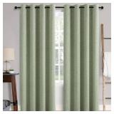 MIULEE Linen Texture Curtains for Bedroom Solid 100% Blackout Thermal Insulated Sage Green Curtains Grommet Room Darkening Curtains/Draperies for Living Room Nursery 52x84 Inch (2 Panels)