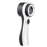 Handheld 10X Magnifier Loupe Optical Glass Magnifying Glass with Light Scale Magnifying Jewelry Loupe with Measure Scale