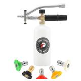 Tool Daily Foam Cannon with Dual Connector Accessory, 1/4 Inch Quick Connector, 5 Pressure Washer Nozzle Tips, 1 Liter